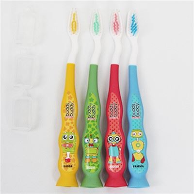 Cepillo de dientes de dibujos animados para niños con tapa